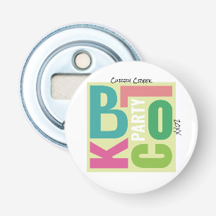 Zomer Blockparty Retro Type Buurt Event Button Flesopener