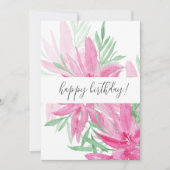 Zomer Bloeiende Roze Bloemen Waterverf Art (Voorkant)