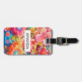 Zomer Bloem Boeket Whimsical Boho Bagagelabel (Voorkant horizontaal)