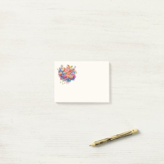 Zomer Bloem Boeket Whimsical Boho Post-it® Notes (Op bureau)