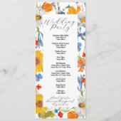 Zomer Bloem Bruiloftsmenu Ceremonie Details Programma (Achterkant)