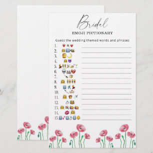Zomer bloem bruiloftsshower emoji pictionary spel