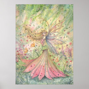 Zomer Bloem Fee Kunst Poster
