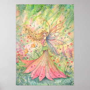 Zomer Bloem Fee Kunst Poster