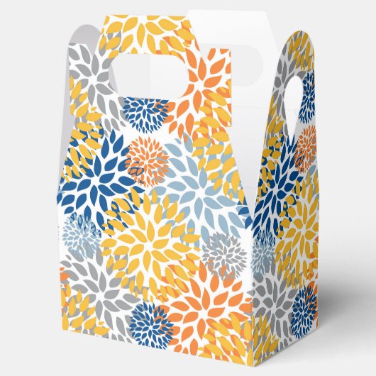 Zomer Bloemen Abstracte Heldere Kleuren Patroon Bedankdoosjes (Geopend)