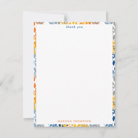 Zomer Bloemen Abstracte Heldere Kleuren Patroon Bedankkaart (Voorkant)