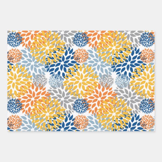Zomer Bloemen Abstracte Heldere Kleuren Patroon Inpakpapier Vel (Voorkant 2)