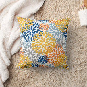 Zomer Bloemen Abstracte Heldere Kleuren Patroon Kussen