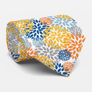 Zomer Bloemen Abstracte Heldere Kleuren Patroon Stropdas