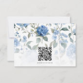 Zomer Bloemen Blauw en Wit Elegant Bruiloft RSVP Kaartje (Achterkant)
