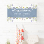 Zomer Bloemen Blauw Trouwbanner Spandoek (Insitu)