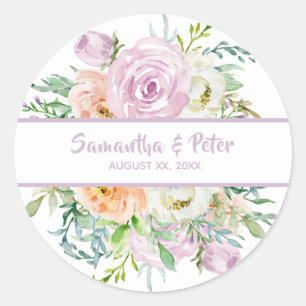 Zomer Bloemen Bloemen Huwelijk Ronde Sticker