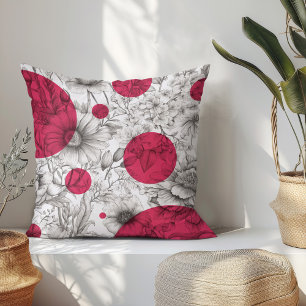 Zomer Bloemen decoratief Roze Retro pioenen Kussen