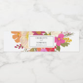 Zomer Bloemen Tuin Trouwgunsten Waterfles Etiket (Enkel label)