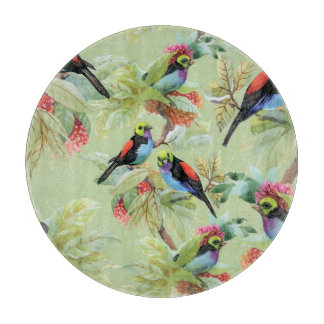 Zomer Bloemen Vogels: Tropisch patroon Snijplank
