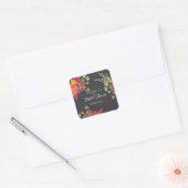 Zomer bloementuin bruidsshower vierkante sticker (Envelop)