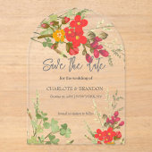 Zomer Bloementuin Wildbloemen Bruiloft Acryl Uitnodigingen (Voorkant)