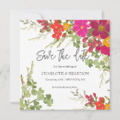 Zomer Bloementuin Wildbloemen Bruiloft Kaart (Voorkant)