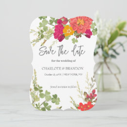 Zomer Bloementuin Wildbloemen Bruiloft Save The Date