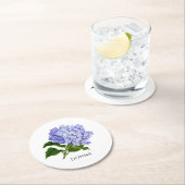 Zomer Bloemige Hydrangea Gepersonaliseerde Onderze Ronde Kartonnen Onderzetter (Insitu)