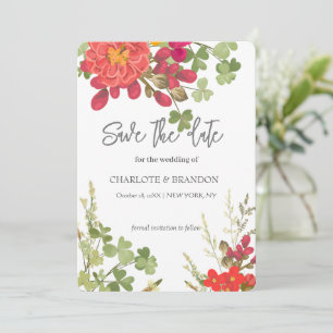 Zomer Bloemrijke Tuin Wilde Bloemen Bruiloft  Save The Date