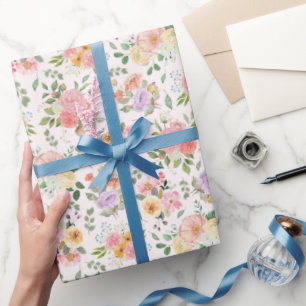 Zomer Boho Bloemen op Off White Cadeaupapier