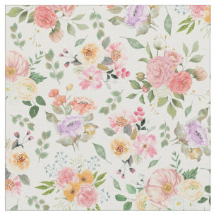 Zomer Boho Bloemen op Wit Stof