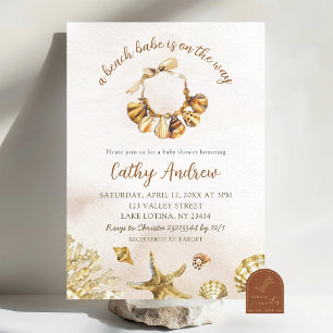Zomer Boho Strand Meisje Baby Shower Kaart