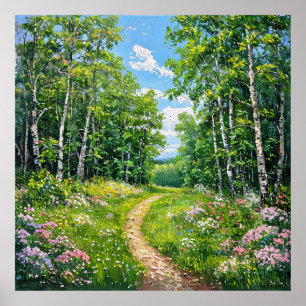 Zomer bos muurdecoratie natuur decoratie cadeau