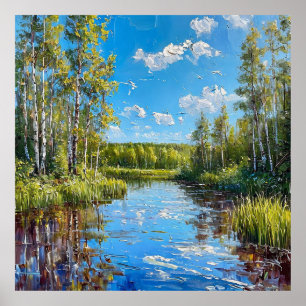 Zomer bos muurdecoratie natuur decoratie cadeau