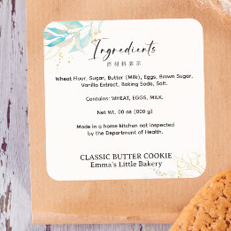 Zomer Botanische Boerenmarkt Ingredient Product Vierkante Sticker