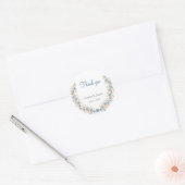 Zomer Bruiloft Blauw Wildbloem Grass krans Ronde Sticker (Envelop)
