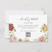 Zomer Bruiloft QR Code Trouwen RSVP Kaartje (Voorkant)
