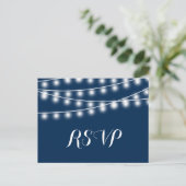 Zomer bruiloft String Lights RSVP Uitnodiging Briefkaart (Staand voorkant)