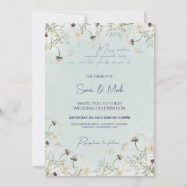 Zomer bruiloft uitnodiging: Bloemen, Song van Salo Kaart