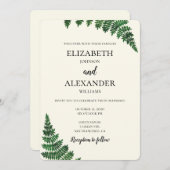 Zomer bruiloft uitnodiging. Groene varen uitnodige Kaart (Voorkant / Achterkant)