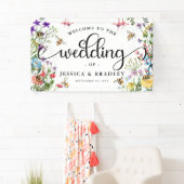 Zomer Bruiloft Wilde Bloemen & Hommels Spandoek (Insitu)