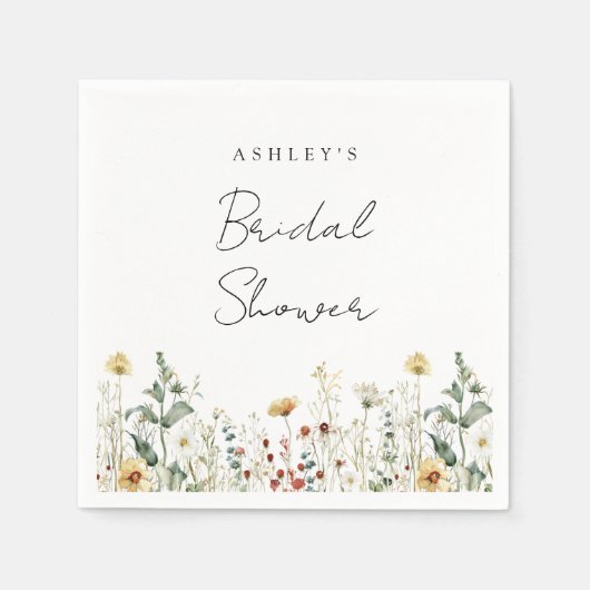 Zomer Bruiloftsontvangst met Wilde Bloemen Servet (Voorkant)