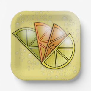 Zomer Citrus Borrelende Vreugde Papieren Bordje