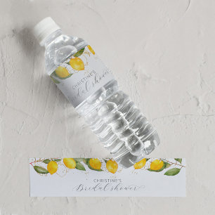 Zomer Citrus Citroen Bruiloftsborrel Waterfles Etiket