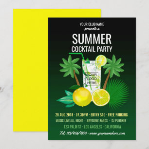 Zomer Cocktail Club/Bedrijfsfeest logo toevoegen Kaart
