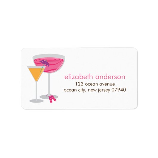 Zomer Cocktails Adresetiketten Etiket (Voorkant)