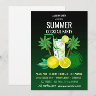 Zomer Cocktails Feest Kaart
