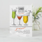 Zomer Cocktails uitnodiging (Staand voorkant)