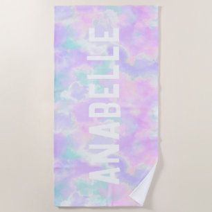 Zomer Custom Name Pastel Tie Dye Strandlaken