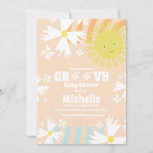 Zomer Daisy Groovy Zon Regenboog Baby Shower Kaart
