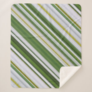 Zomer Daisy wit en groene streep Sherpa Deken