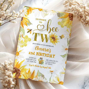 Zomer Daisy Zonnebloem Bij Tweede Verjaardag Kaart