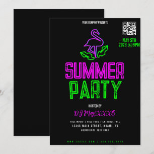Zomer DJ Nacht Evenement Feest Bar Club Flyer Kaart