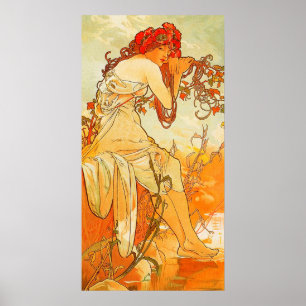  zomer door Alphonse Mucha Poster